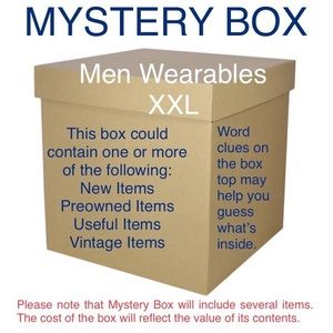 Mystery box filled with mystery items, preowned.